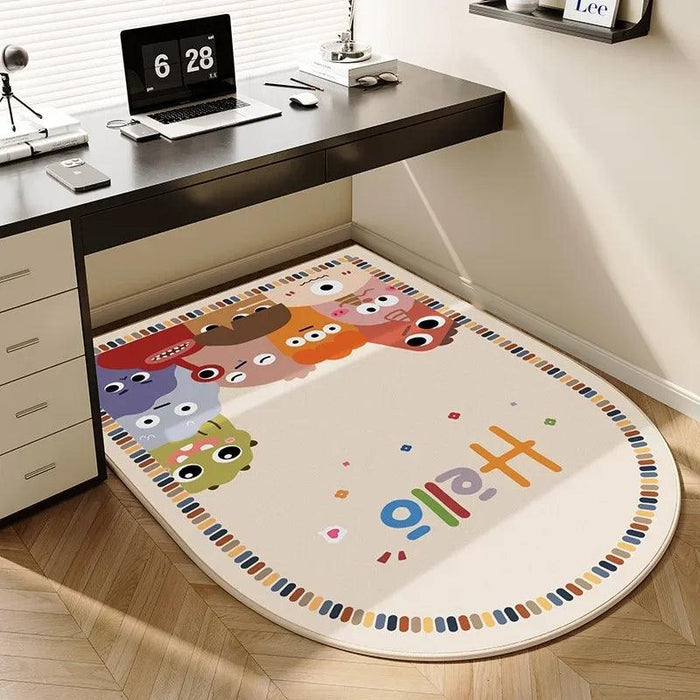 Playful Cartoon Non-Slip Chair Mat - Fun and Functional Office Accessory