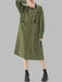 Plus Size Women's Green Midi Shirt Dress with Pockets