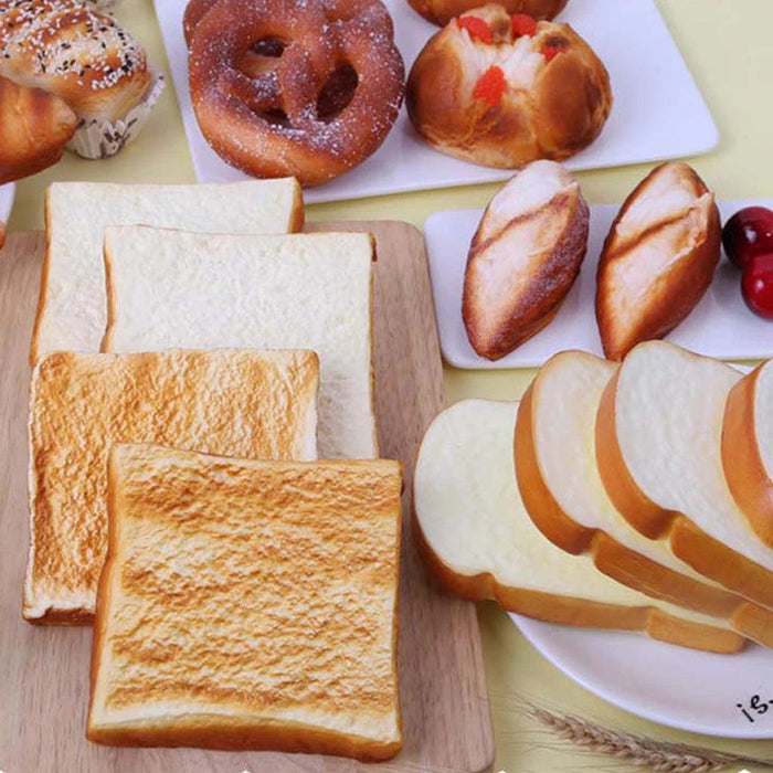 Lifelike Toast Bread Doughnut Model - Perfect Faux Food for Bakery Displays and Kitchen Aesthetics