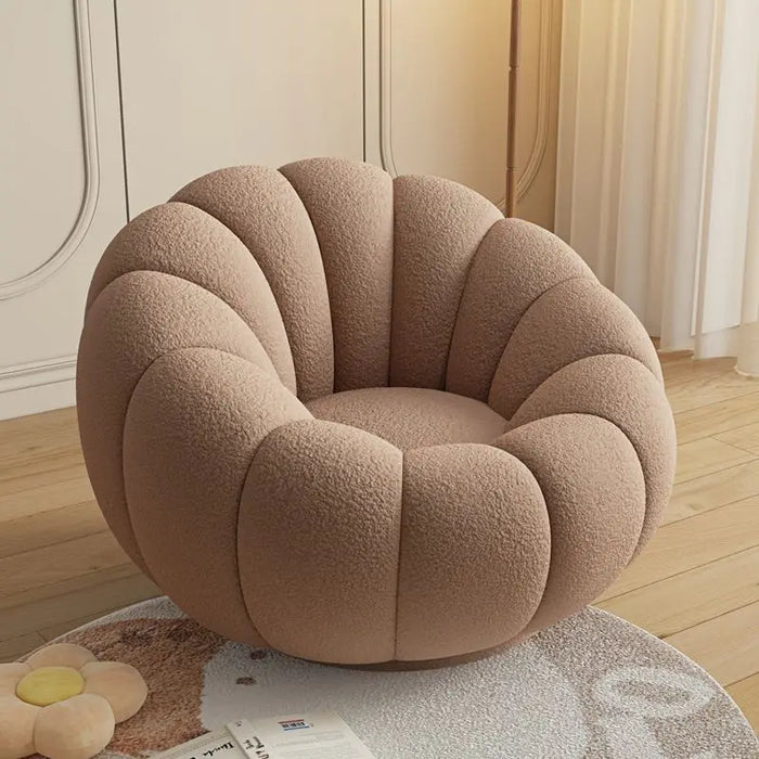 Versatile Rotating Pumpkin Plush Chair - Stylish Lounge Seating for Modern Spaces