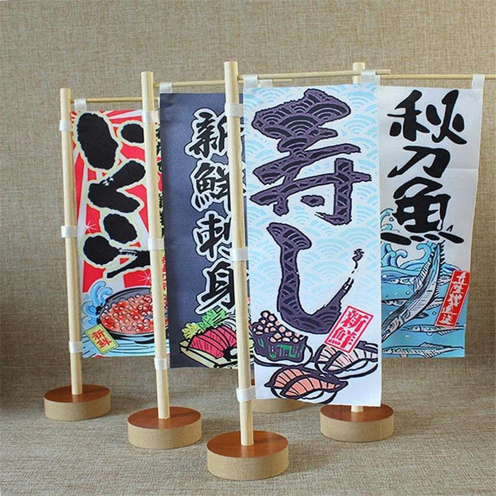 Japanese Sushi Bar Decorative Mini Knife Flags - Premium Quality Waterproof Signage for Authentic Restaurant Ambiance