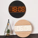 Creative Wooden Digital Wall Clock with Automatic Brightness Adjustment