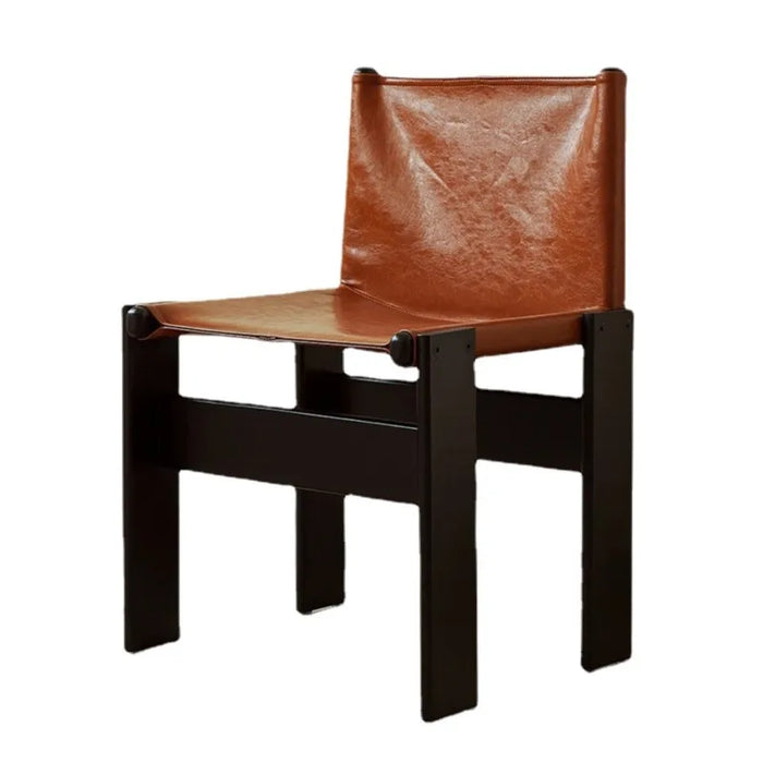 Elegance Collection Genuine Leather Dining Chair - Contemporary Nordic Style