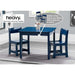 Kids Deep Blue Wooden Play Table and Chair Set - Ideal for Arts, Crafts, and Learning Activities, Includes 2 Chairs