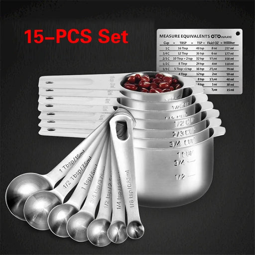 Stainless Steel Kitchen Measuring Set with Salt Spoon - High-Quality Culinary Essential