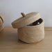 Stylish Round Jute Basket with Lid - Contemporary Organizing Solution