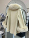 Luxurious Cashmere Wool Winter Coat with Genuine Fox Fur Detailing