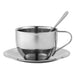 Sophisticated 304 Stainless Steel Coffee Mug Set with Saucer and Spoon