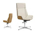 Sleek Nordic Leather Swivel Chair: Ergonomic Luxury for Modern Workspaces