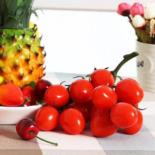 Realistic 19cm Faux Cherry Tomato Bunch for Home Decor and Event Styling