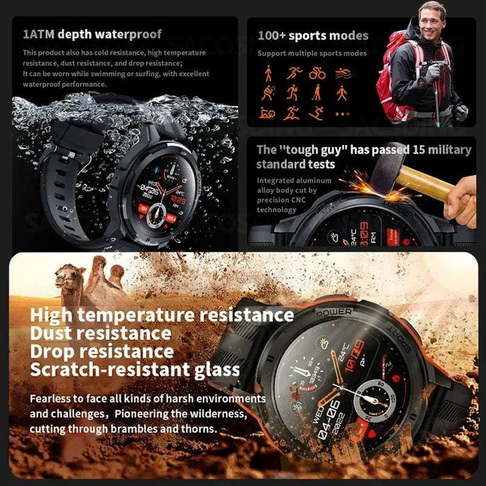 2024 All-Weather AMOLED Smartwatch with Advanced Health Tracking and Bluetooth Sync for iOS and Android