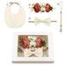 Charming Holiday Floral Baby Bib Set with Pacifier Clip - Perfect Christmas Gift