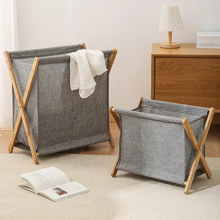 Eco-Friendly Bamboo Foldable Laundry Hamper - Stylish and Space-Saving Storage Solution