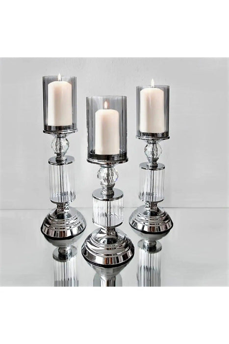 Exquisite Crystal Glass Candle Holder Set for Sophisticated Home Décor