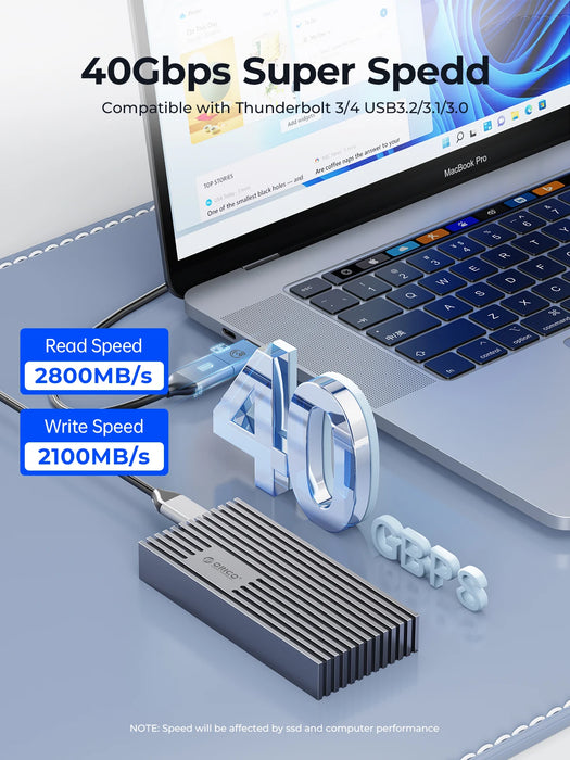 Ultra-Fast USB4 NVMe M.2 SSD Enclosure - Maximize Data Transfer Performance