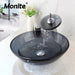 Artisan-Crafted Black Glass Vanity Basin Set with Chrome Waterfall Faucet