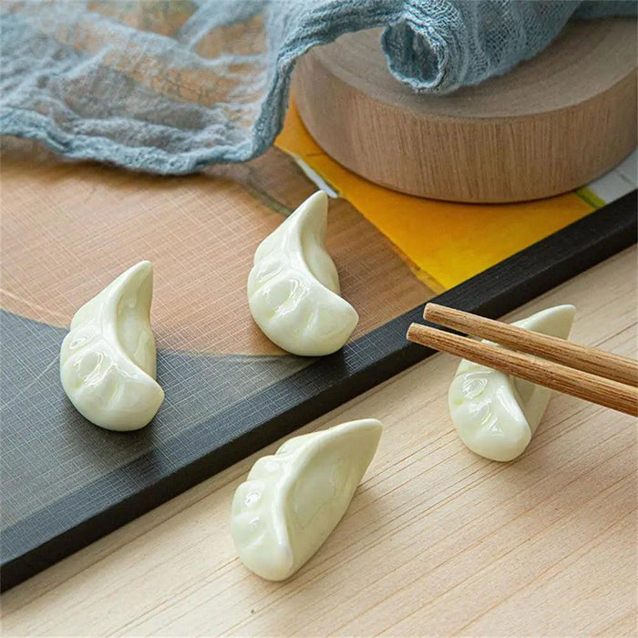 Charming Ceramic Dumpling Chopsticks Holder Set for Elegant Japanese Dining