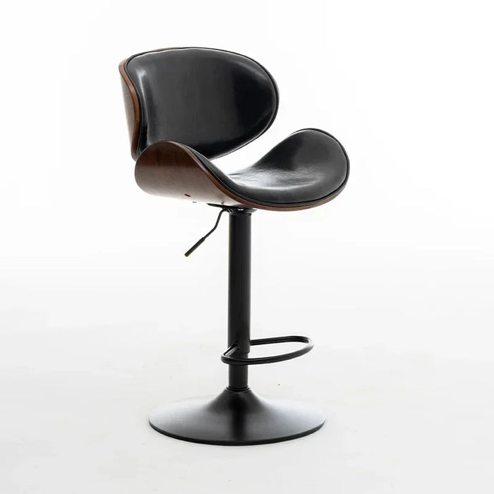 Elegant Genuine Leather Swivel Bar Stool - Chic Modern Seating Solution