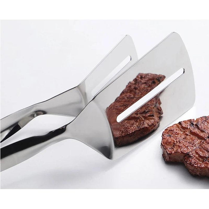 Premium Stainless Steel BBQ Turner and Steak Tongs Set - Ultimate Kitchen Essential