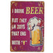 Vintage Beer Cheers Metal Tin Signs - Retro Wall Art for Bars, Man Caves, and More