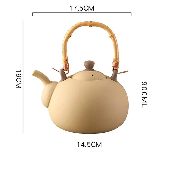 Artisan Clay Tea Set with Classic Kettle and Kung Fu Teapot for Elegant Brewing