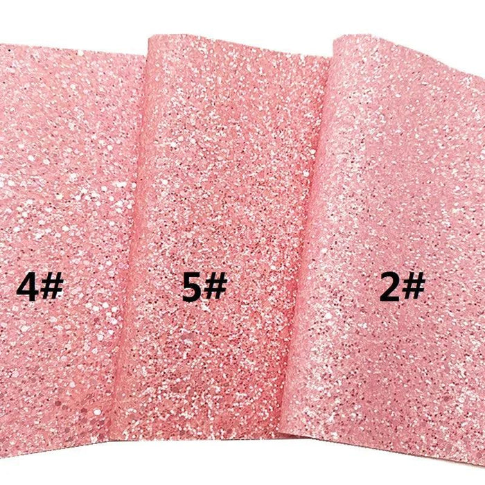 Sparkling Pink Chunky Glitter Faux Leather Craft Sheets - Essential for DIY Creators