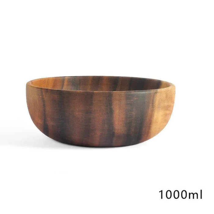 Large Eco-Friendly Acacia Wood Bowl Set for Salads and Fruits - Stylish Serving Solution