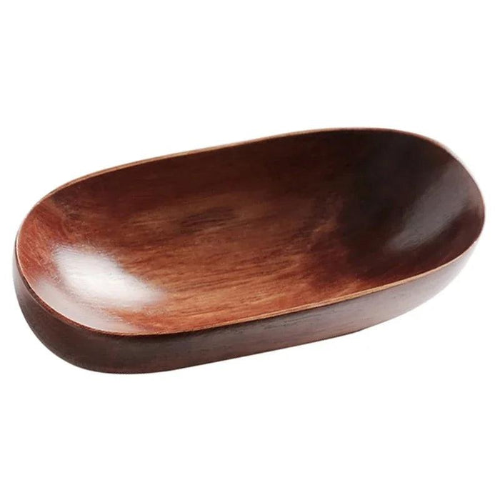 Elegant Wooden Oval Serving Tray for Fruits and Desserts