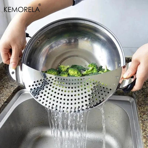 Premium Stainless Steel Drainer Pot with Baffle - Essential Kitchen Tool for Effortless Water Drainage