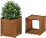 Tioman Hardwood Outdoor Planting and Seating Solution - Elegant Garden Flower Box with Bench