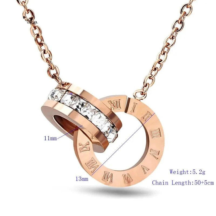 Fortune-Inspired Roman Numeral Stainless Steel Jewelry Set - Elegant Chic Collection