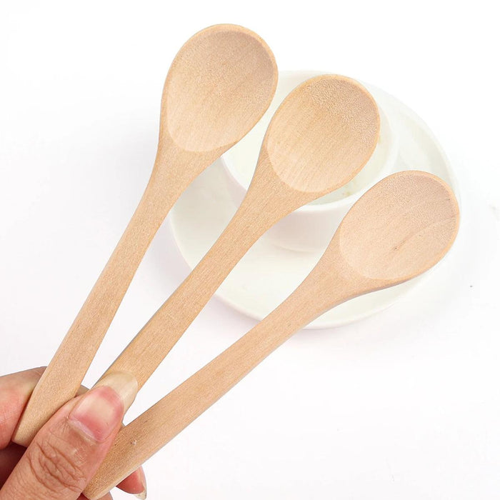 Bamboo Wooden Spoons Set for Serving and Cooking - 1/5/10/20 Pcs Kitchen Utensils