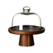 Elegant Acacia Wood Cake Stand with Shatterproof Acrylic Dome for Desserts, Fruits, and Charcuterie