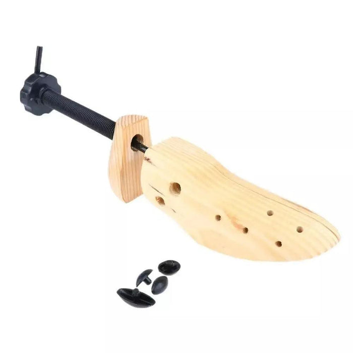 Adjustable Pine Wood Shoe Expander with Comfort Plugs - Unisex Fit Available in Multiple Sizes