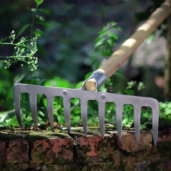 Durable Carbon Steel Gardening Rake Set for Effective Soil Preparation and Weeding