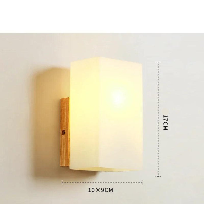 Nordic LED Wooden Wall Lamps with Acrylic Shades for Cozy Bedroom and Living Room Lighting