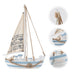 Opulent LED-Illuminated Nautical Sailboat Sculpture for Coastal Elegance