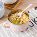 Insulated Stainless Steel Ramen Bowl Set with Lid and Spoon - Large Capacity Double-layer Design for Instant Noodles