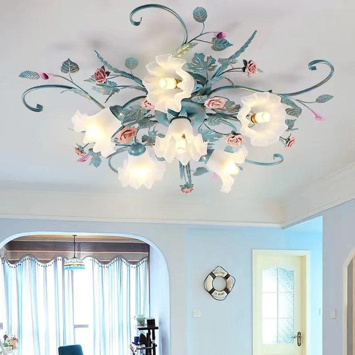 Whimsical Blossom Illuminating Chandelier for Romantic Interiors and Celebratory Events