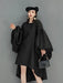 Batwing Sleeve Solid Color Dress for Autumn