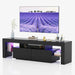 Sleek LED-Illuminated TV Stand with Glass Shelves and Storage, Fits TVs up to 70 Inches