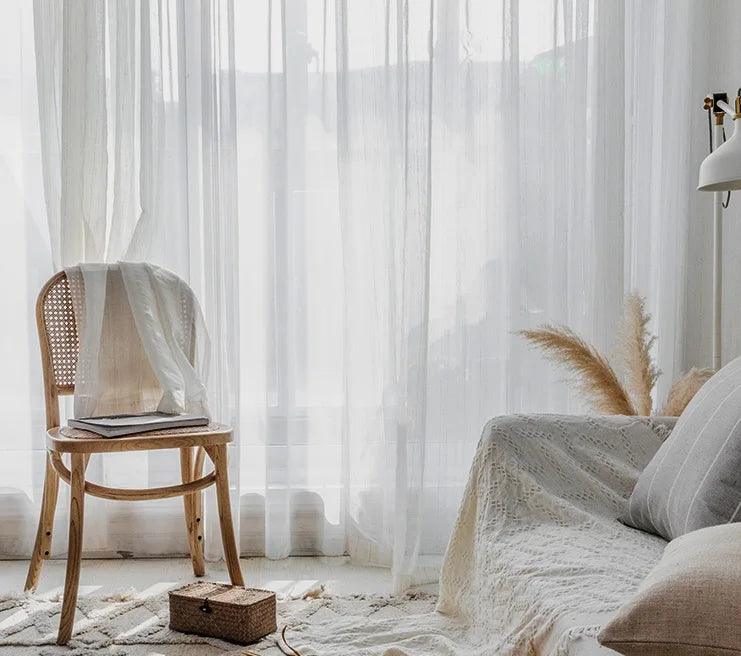 Elegant Japanese Linen Sheer Tulle Window Treatments - Premium Flax Gauze Drapes for Luxurious Interiors