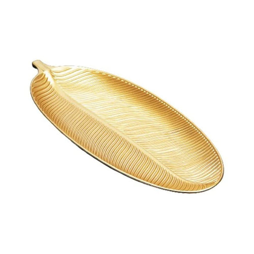 Elegant Leaf Motif Oversized Fruit Display Tray - 17x41 cm