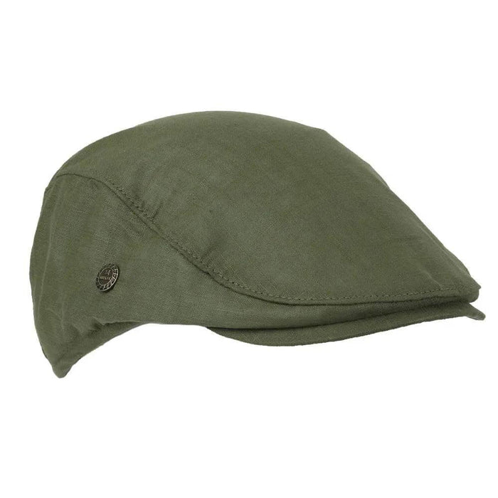 Men's Stylish Summer Linen Cabbie Cap - Breathable Flat Golf Hat with Elastic Fit