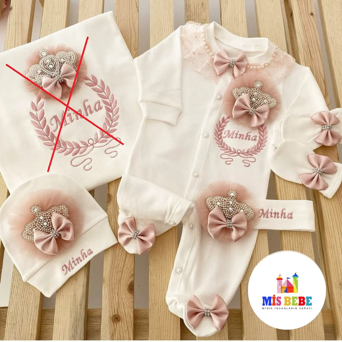 Personalized Cotton Baby Outfit Set with Custom Embroidery - Adorable Newborn Clothing Collection