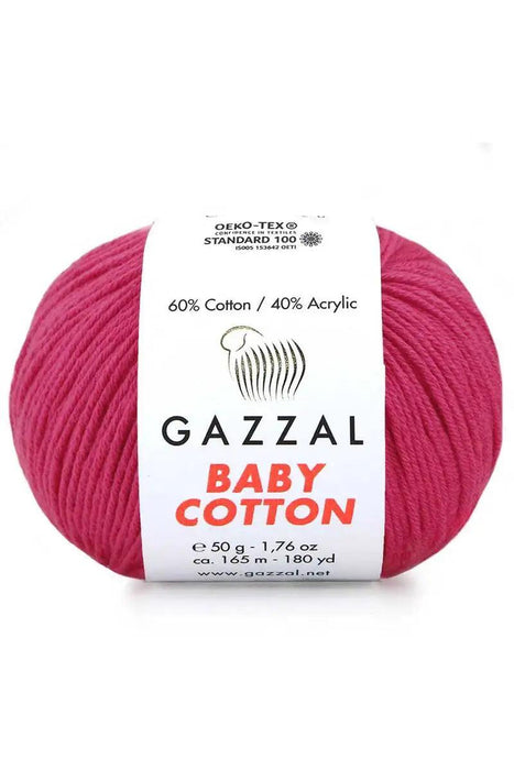 Gazzal Baby Cotton Ball Hand Knitting Yarn - 50g, 165m, Soft Cotton-Acrylic Blend for Creative Crochet & DIY Projects, Turkish Quality