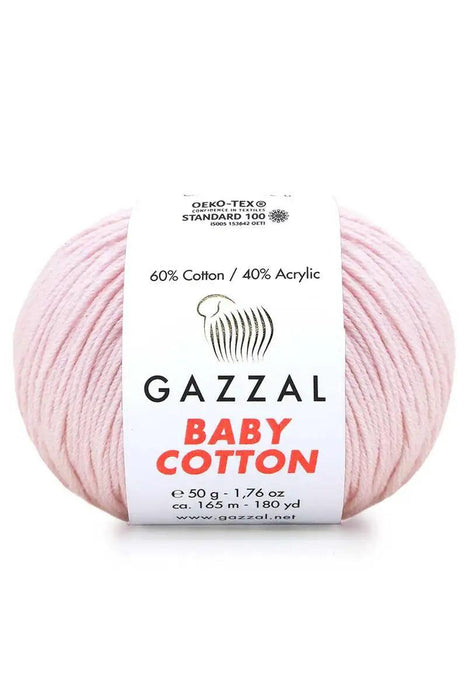 Gazzal Baby Cotton Ball Hand Knitting Yarn - 50g, 165m, Soft Cotton-Acrylic Blend for Creative Crochet & DIY Projects, Turkish Quality