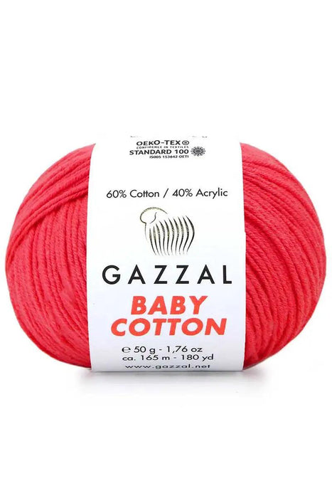 Gazzal Baby Cotton Ball Hand Knitting Yarn - 50g, 165m, Soft Cotton-Acrylic Blend for Creative Crochet & DIY Projects, Turkish Quality