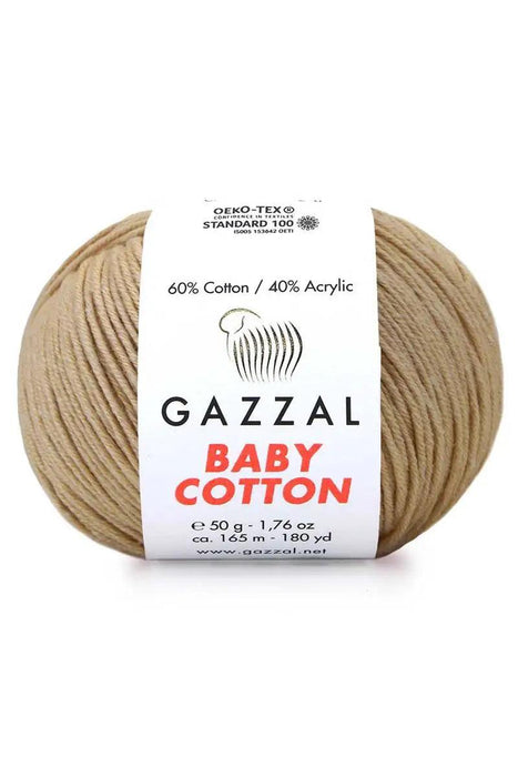 Gazzal Baby Cotton Ball Hand Knitting Yarn - 50g, 165m, Soft Cotton-Acrylic Blend for Creative Crochet & DIY Projects, Turkish Quality