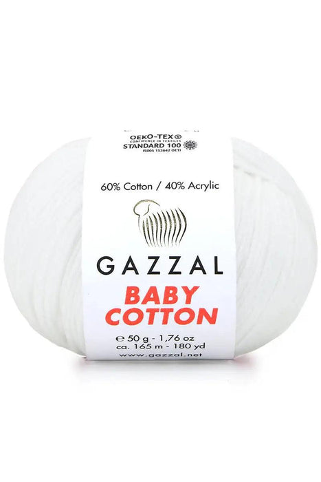 Gazzal Baby Cotton Ball Hand Knitting Yarn - 50g, 165m, Soft Cotton-Acrylic Blend for Creative Crochet & DIY Projects, Turkish Quality